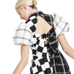 Mixed Checkerboard Puff Sleeve Shirtdress-- Christopher John Rogers for Target 4